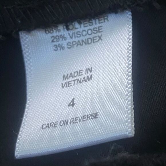 New York & Co 7th Avenue Black Skinny Stretchy Pants Women's Size 4 Bottom Slit - Picture 10 of 11